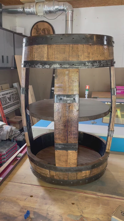 Full Size Authentic Whiskey Barrel Lazy Susan
